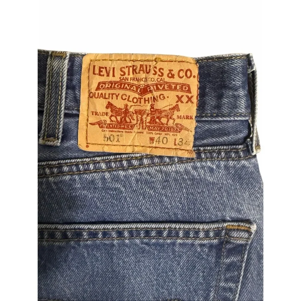 Levi’s 501 XX Mens Jeans 40X34 Blue WPL423 Button Fly Made In Dominican Republic